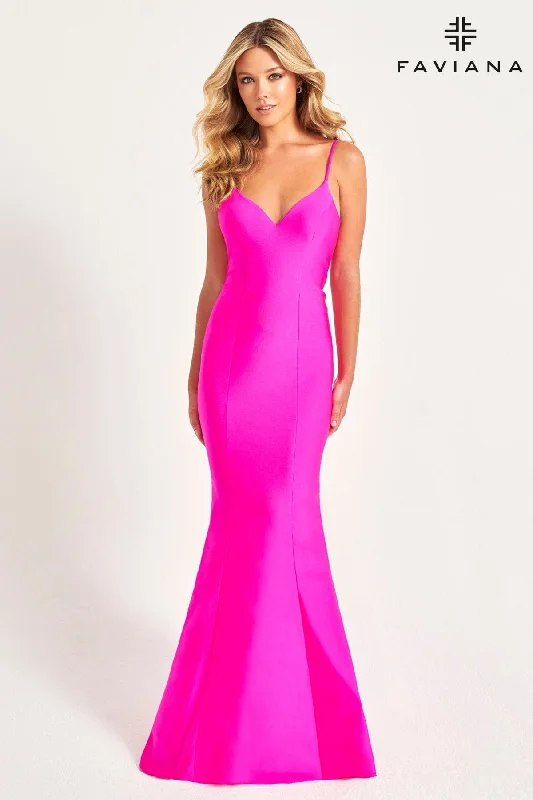 Ball Gown Hot Pink Mermaid Prom Dress With Open Back | 11047