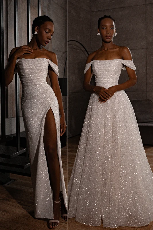 Applique Gown 2 in 1 Sparkly Wedding Dress Amelia