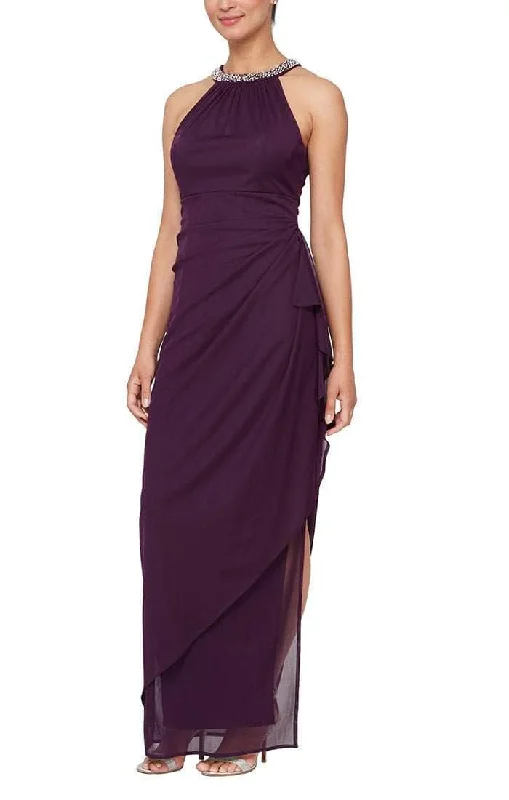 Embroidered Gown Alex Evenings 8132966 - Cascade Ruffle Long Dress