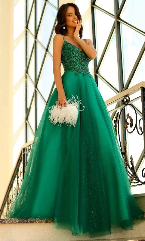 Modern Tulle Dress Blush by Alexia Designs 5885 - Embroidered Bodice Semi-Ballgown
