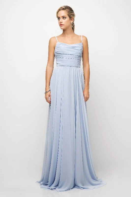 Draped Formal Dress Cinderella Divine UR136 Long Formal Sleeveless Chiffon Prom Gown