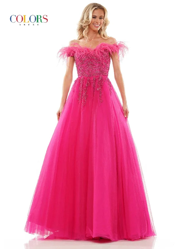 Luxury Dress Colors 2992 Colors Long A-Line Off Shoulder Prom Dress