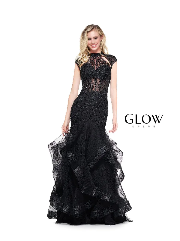 Off-Shoulder Gown Colors G842 Colors Long Cap Sleeve Formal Mermaid Prom Gown