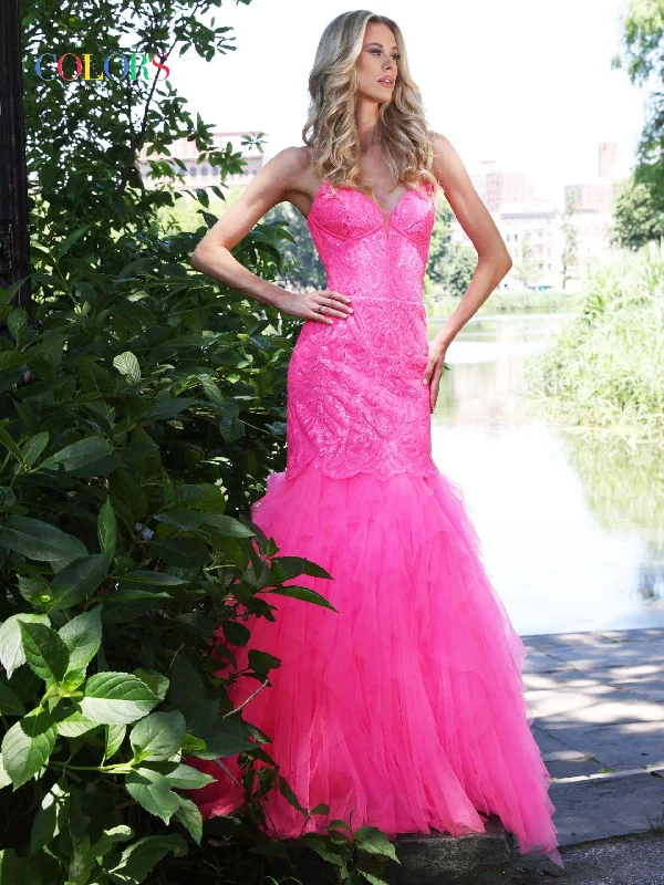 Glitter Dress Colors 2985 Colors Long Sexy Strapless Prom Dress