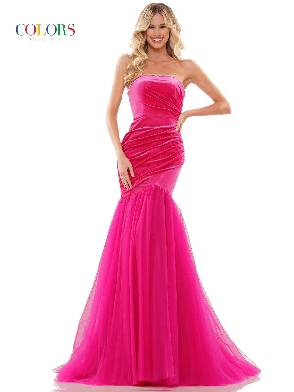 Stunning Party Dress Colors 2886 Colors Long Strapless Prom Dress
