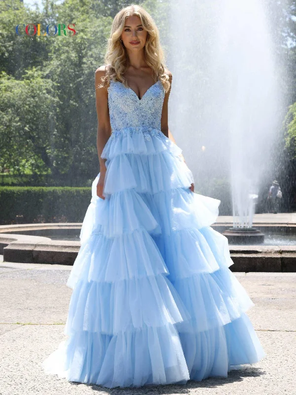 Pearl Embellished Gown Colors 2911 Colors Spaghetti Strap Long Prom Dress