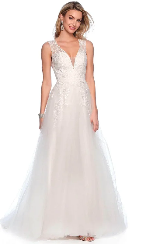 Metallic Formal Dress Dave & Johnny Bridal 10464W - Sleeveless Tulle Bridal Gown