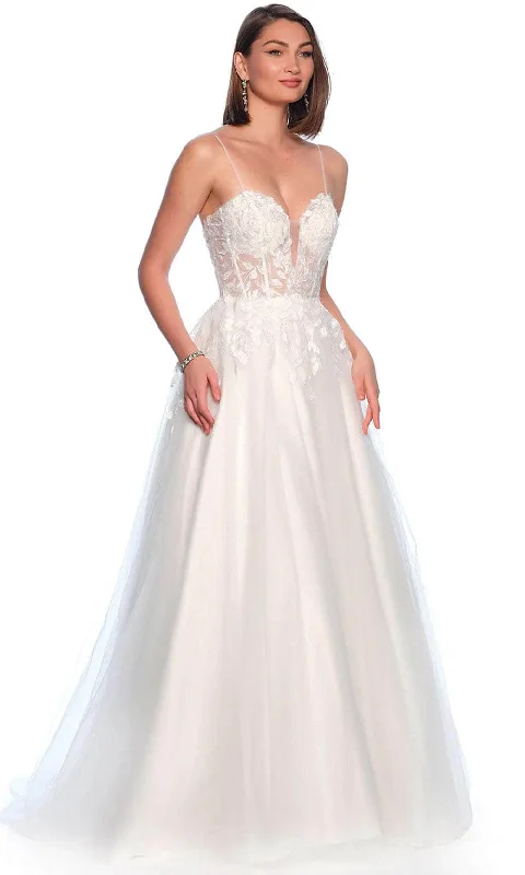Lush Satin Gown Dave & Johnny Bridal 11833 - 3D Applique Bridal Gown