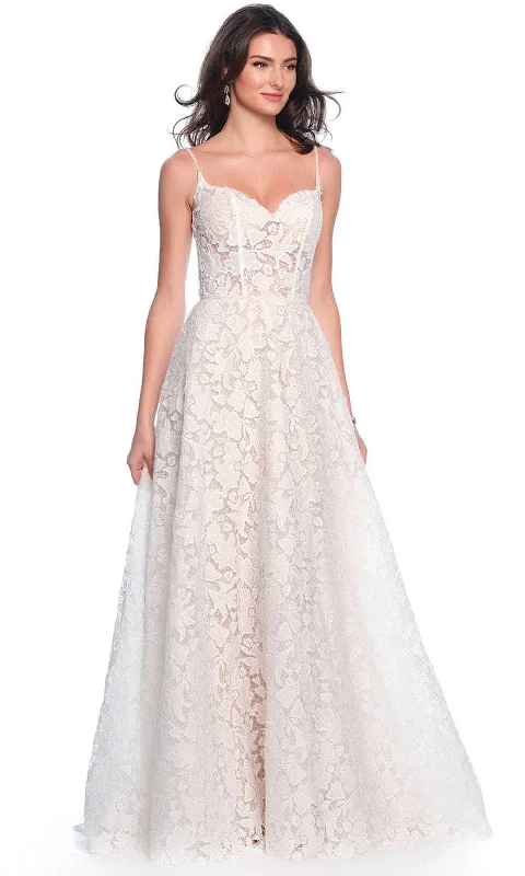 Vivid Color Gown Dave & Johnny Bridal 12116 - Pearl Strap Bridal Gown