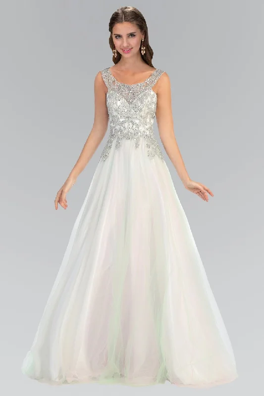 Elegant Wedding Gown Elizabeth K - GL2017 Beaded Scoop Neck A-Line Gown