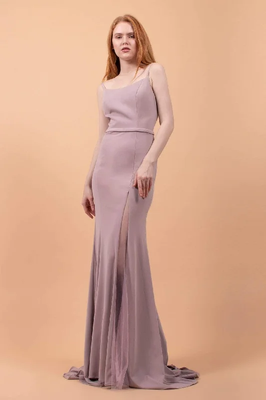 Floor-Length Dress Elizabeth K - GL2670 Seamed Scoop Sheath Evening Dress