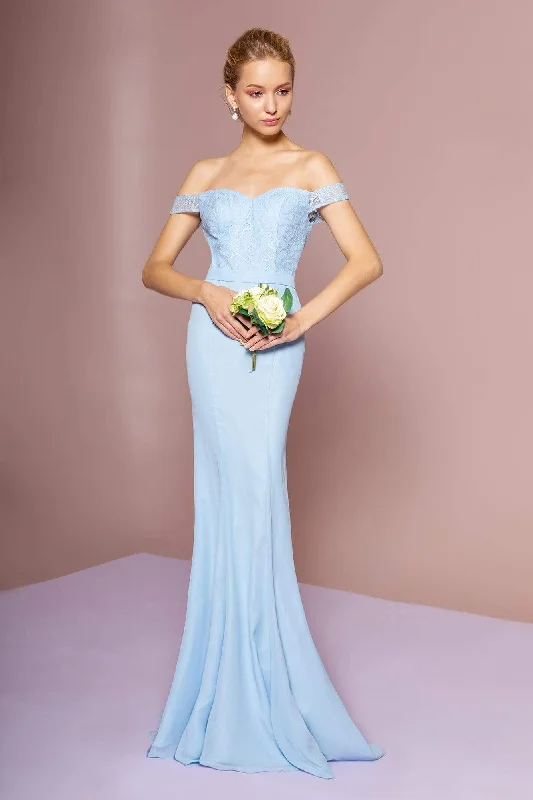 Fit And Flare Dress Elizabeth K - GL2697 Off Shoulder Lace Bodice Mermaid Gown