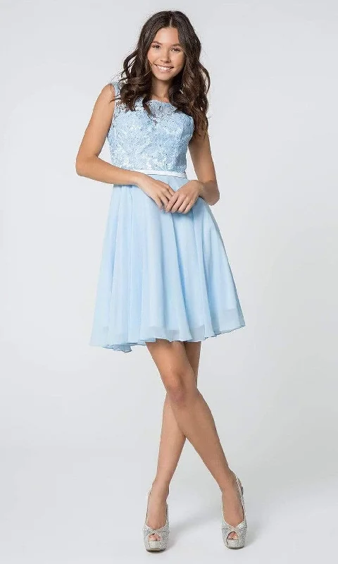Chic Maxi Dress Elizabeth K - GS2807 Lace Bodice Corset Back Chiffon Dress