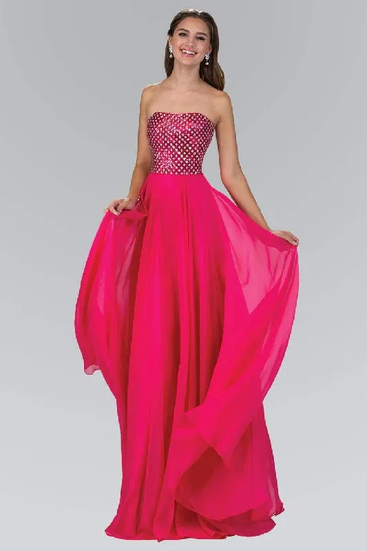 Slit Gown Elizabeth K - GL1146 Jewel Accented Sweetheart Gown