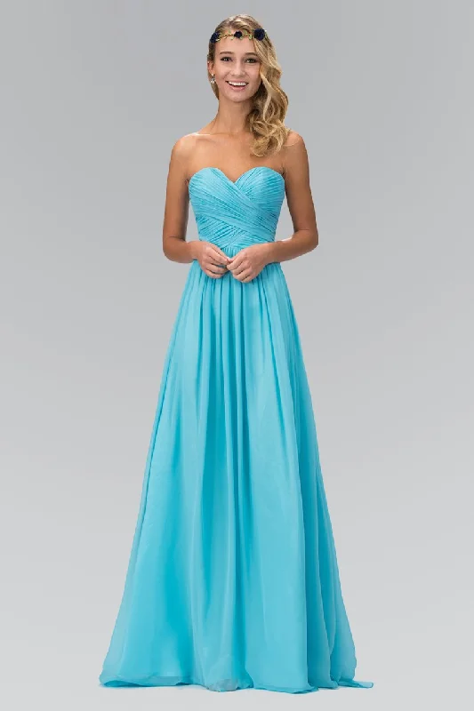 Maxi Formal Dress Elizabeth K - GL2076 Ruched Sweetheart Chiffon A-line Dress