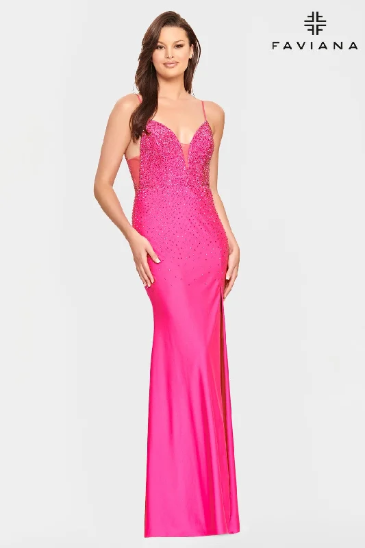 Princess Ball Gown Tight Long Beaded Prom Dress With Deep V Neck And Mesh Side Panels Princess Ball Gown Tight Long Beaded Prom Dress With Deep V Neck And Mesh Side Panels