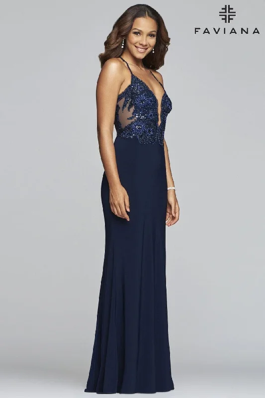Pleated Gown FAVIANA S10273