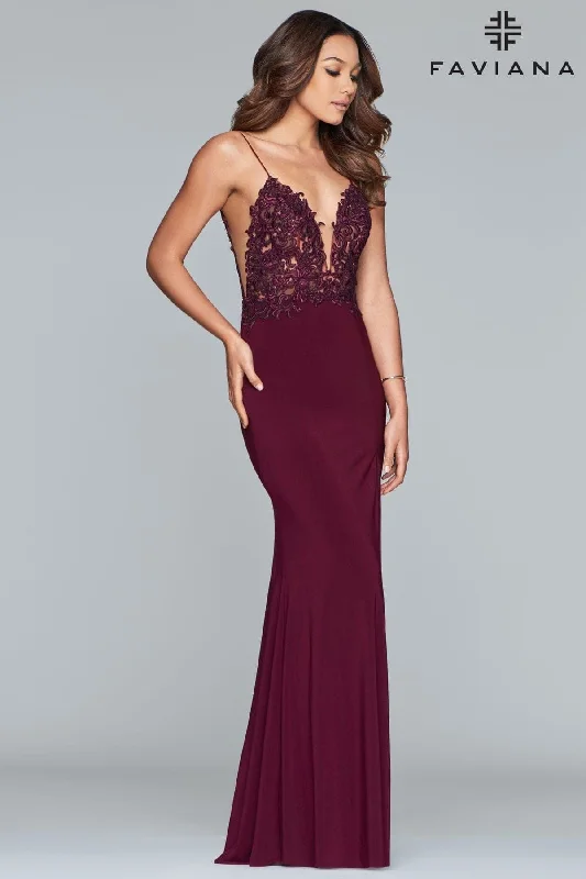 Bow Detail Dress V Neck Dress With Lace Applique Bodice
