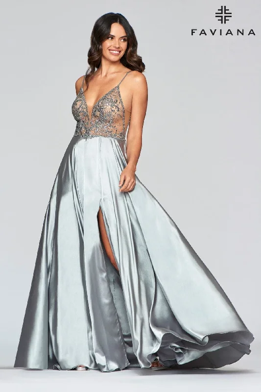 Lace Sleeves Dress Long Charmeuse Dress With Applique And Sheer Cut Outs