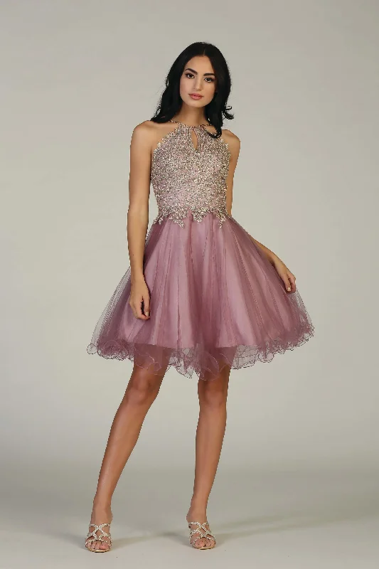 Modern Tulle Dress Halter Short Homecoming Prom Dress Sale