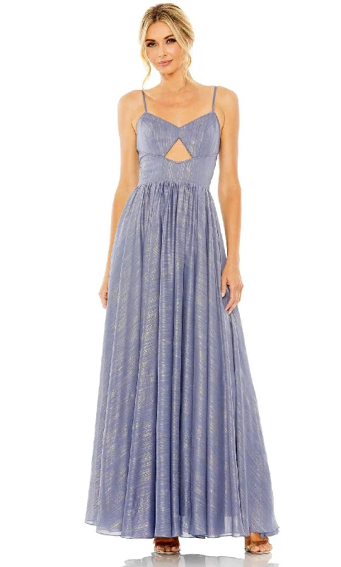 Timeless Satin Dress Ieena Duggal 49738 - Sleeveless Pleated A-Line Long Dress