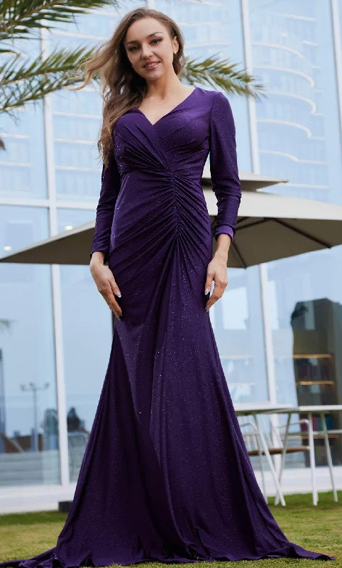 Elegant Evening Dress J'Adore Dresses J23007 - Long Sleeve Mermaid Evening Dress