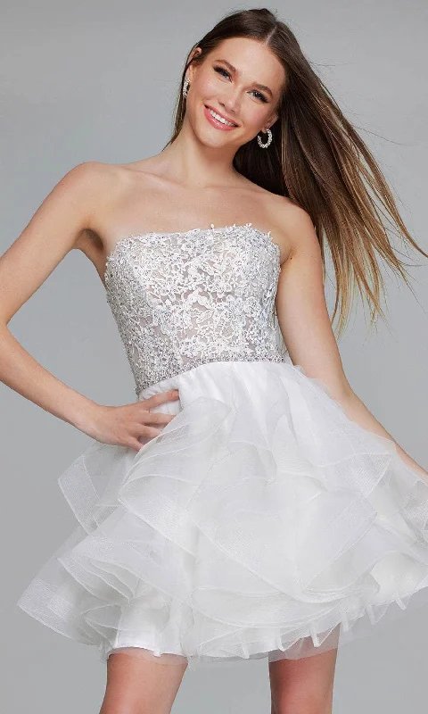 Modern Tulle Dress Jovani 24371 - Strapless Tulle Cocktail Dress