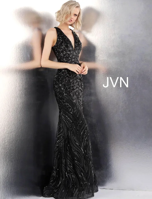 Luxe Satin Dress Jovani 66261 Long Sleeveless Formal Prom Dress Sale