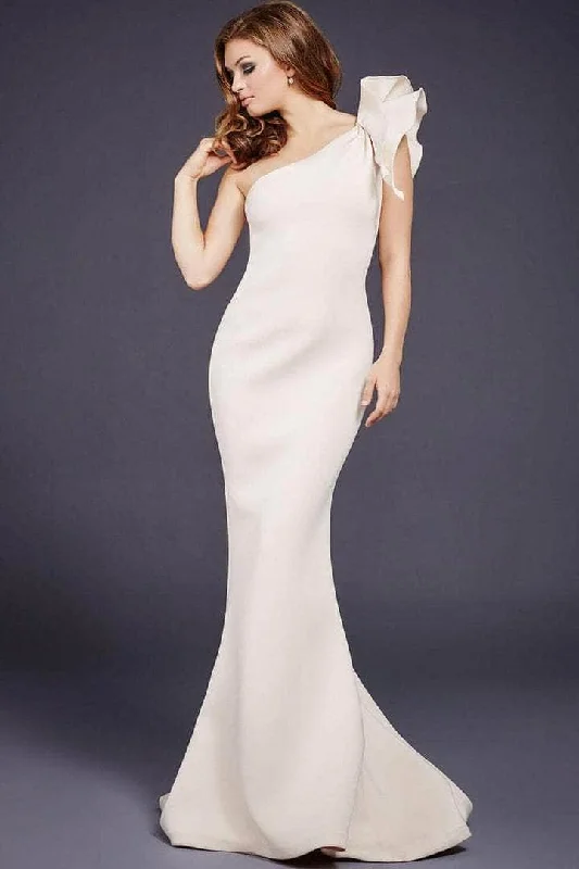 Couture Gown Jovani - One Shoulder Scuba Evening Gown  32602SC