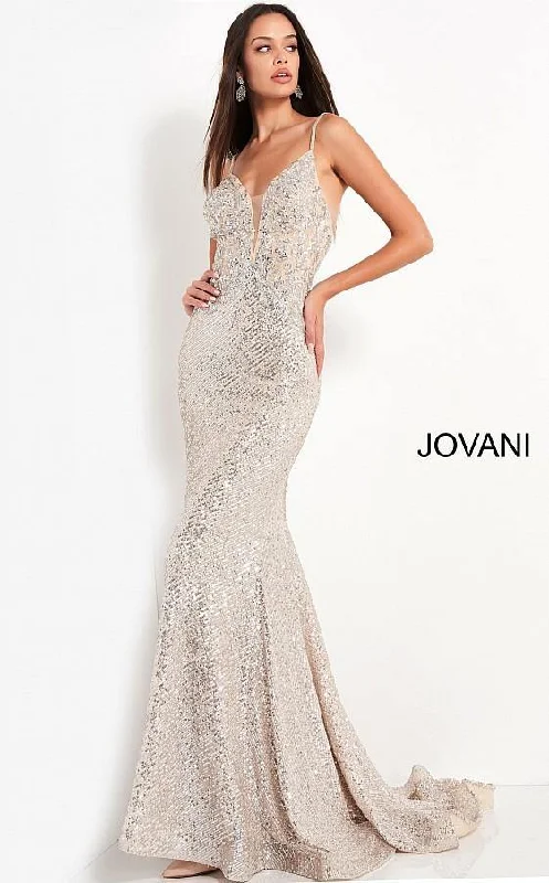 Red Carpet Dress Jovani 05805 Prom Long Spaghetti Strap Sexy Dress