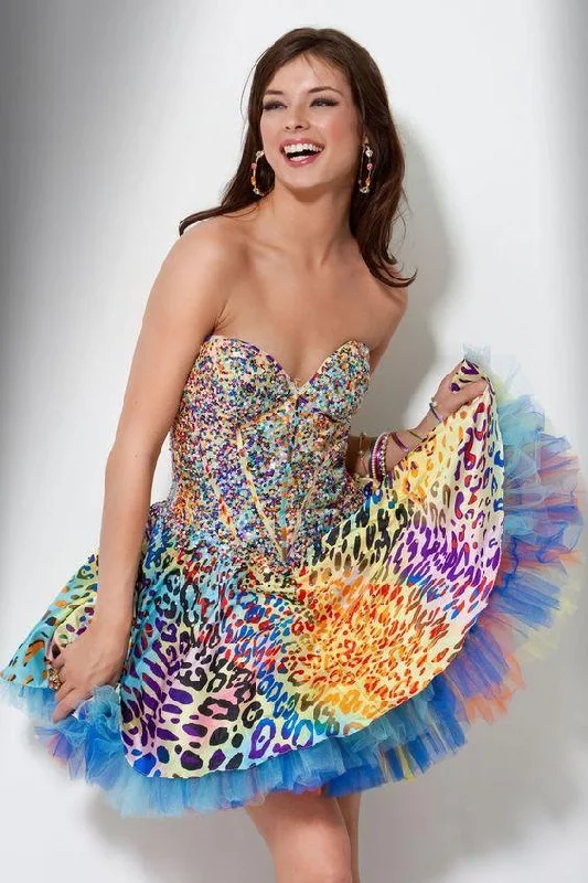 High Neck Dress Jovani 71316 Strapless Short Sexy Prom Dress