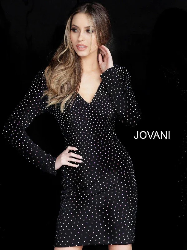 Designer Gown Jovani 1784 Beaded V-Neck Short Dress