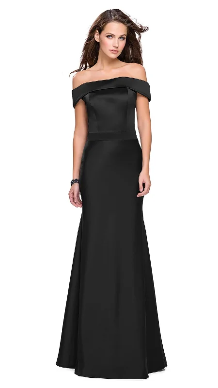 Royal Blue Dress La Femme - 25579 Fitted Off Shoulder Trumpet Gown