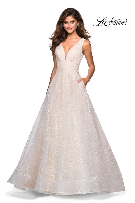 Polka Dot Gown La Femme 27323 Dress