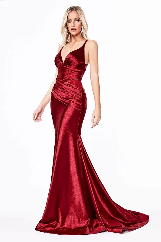 Subtle Shine Dress Ladivine CH236 - Ruched Mermaid Prom Dress