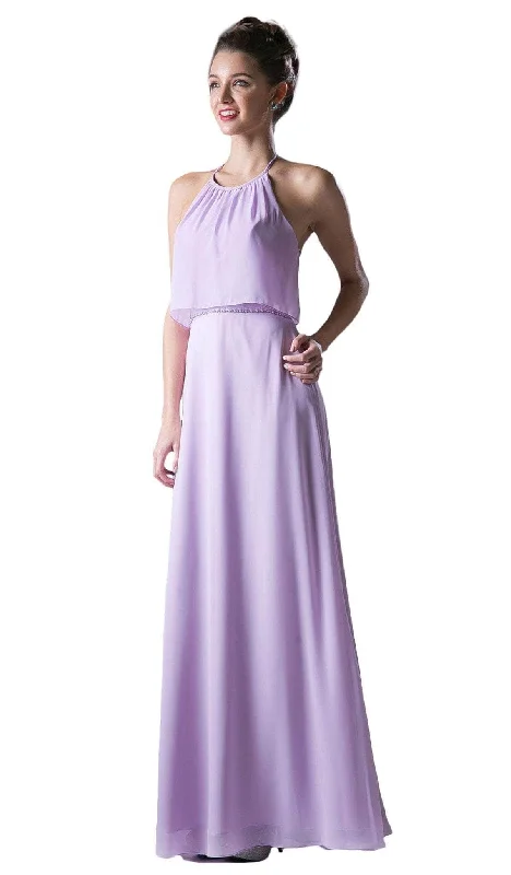 Glamorous Formal Dress Ladivine CH523 - Halter Neck Embellished A-line Dress