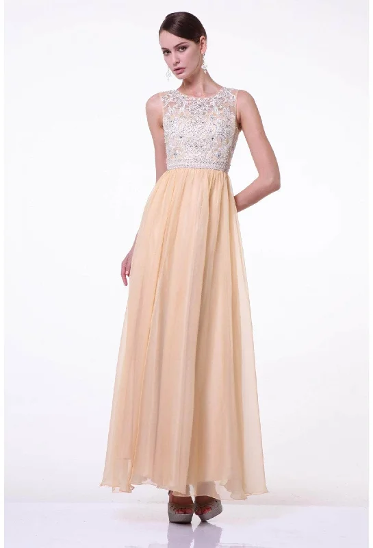 Sophisticated Gown Ladivine J710 - Embellished Jewel Neck A-line Evening Gown
