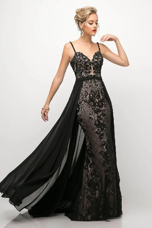 Minimalist Gown Cinderella Divine UT254 Long Beaded Lace Formal Evening Prom Gown