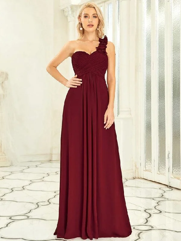 Royal Blue Dress Long Formal One Shoulder Bridesmaid Dress