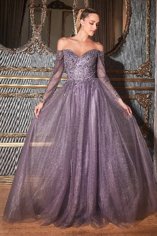 Tulle Skirt Dress Long Off Shoulder Tulle Dress by Cinderella Divine CD0172