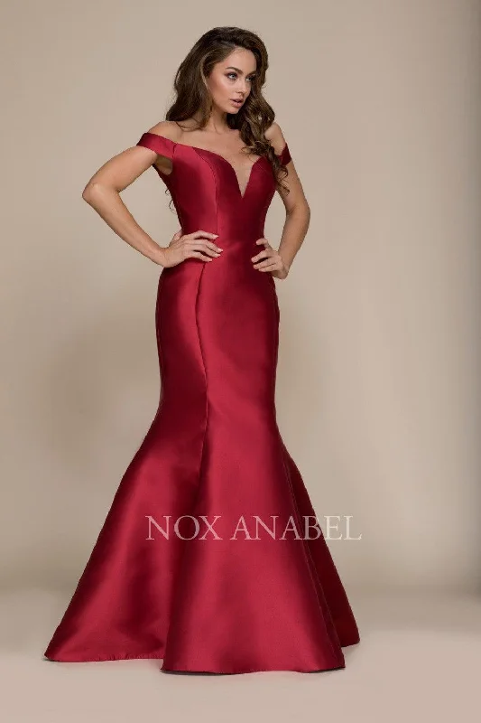 Lace Sleeves Dress Long Off The Shoulder Fitted Formal Prom Dress Evening Gown Sale