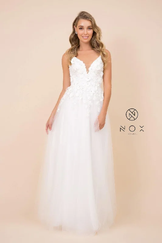 Pearl Embellished Gown Long Wedding Dress Formal Sale