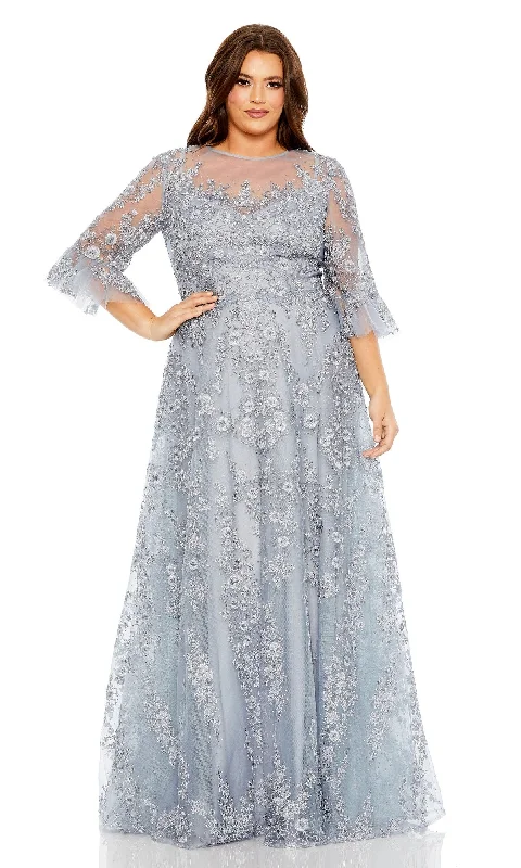 Illusion Neckline Dress Mac Duggal Long Plus-Size Formal Dress 20471