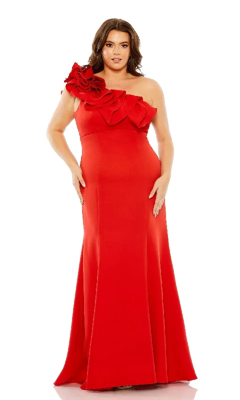 Floor-Sweeping Gown Mac Duggal Long Plus-Size Formal Dress 49707