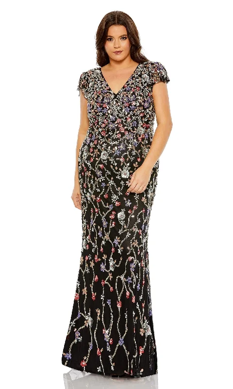 High Neck Dress Mac Duggal Long Plus-Size Formal Dress 5751