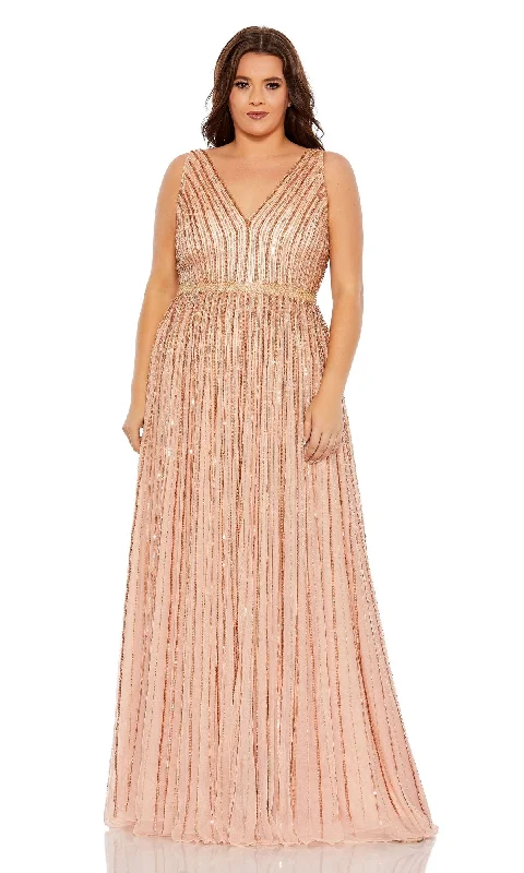 Embroidered Gown Mac Duggal Long Plus-Size Formal Dress 5755