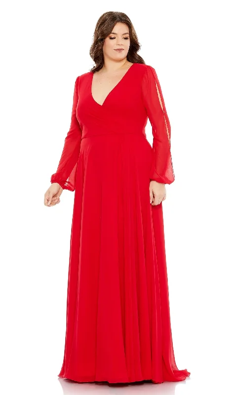 Beaded Dress Mac Duggal Long Plus-Size Formal Dress 67912