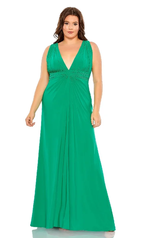 Ruffled Dress Mac Duggal Long Plus-Size Formal Dress 68128