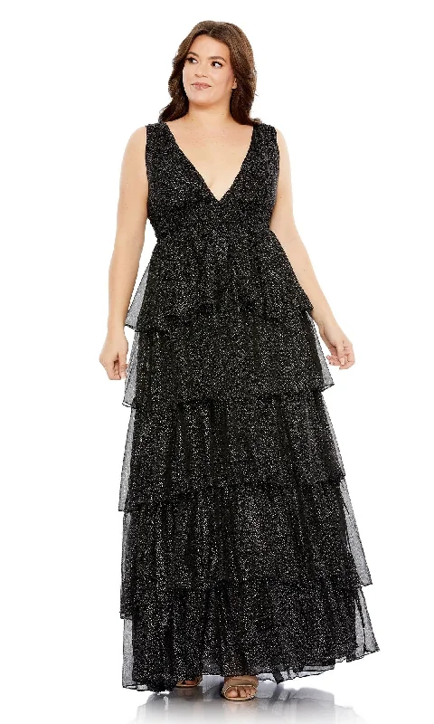 Halter Neck Dress Mac Duggal Long Plus-Size Formal Dress 68131