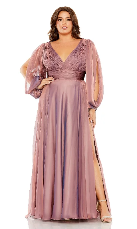 Empire Waist Dress Mac Duggal Long Plus-Size Formal Dress 68431